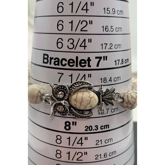 Boho Owl Rhinestone Accent Stretch Bracelet Jewelry - Picture 5 of 6